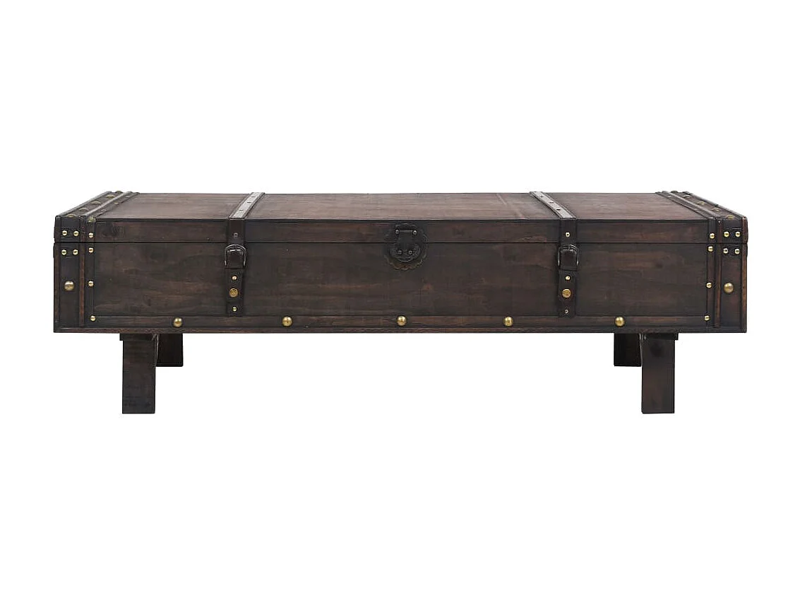 Table basse Bois massif style vintage 120 x 55 x 35 cm OFR61920 BonneVie Meuble
