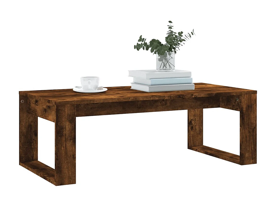 Salontafel 102x50x35 cm bewerkt hout gerookt eikenkleurig NL56733