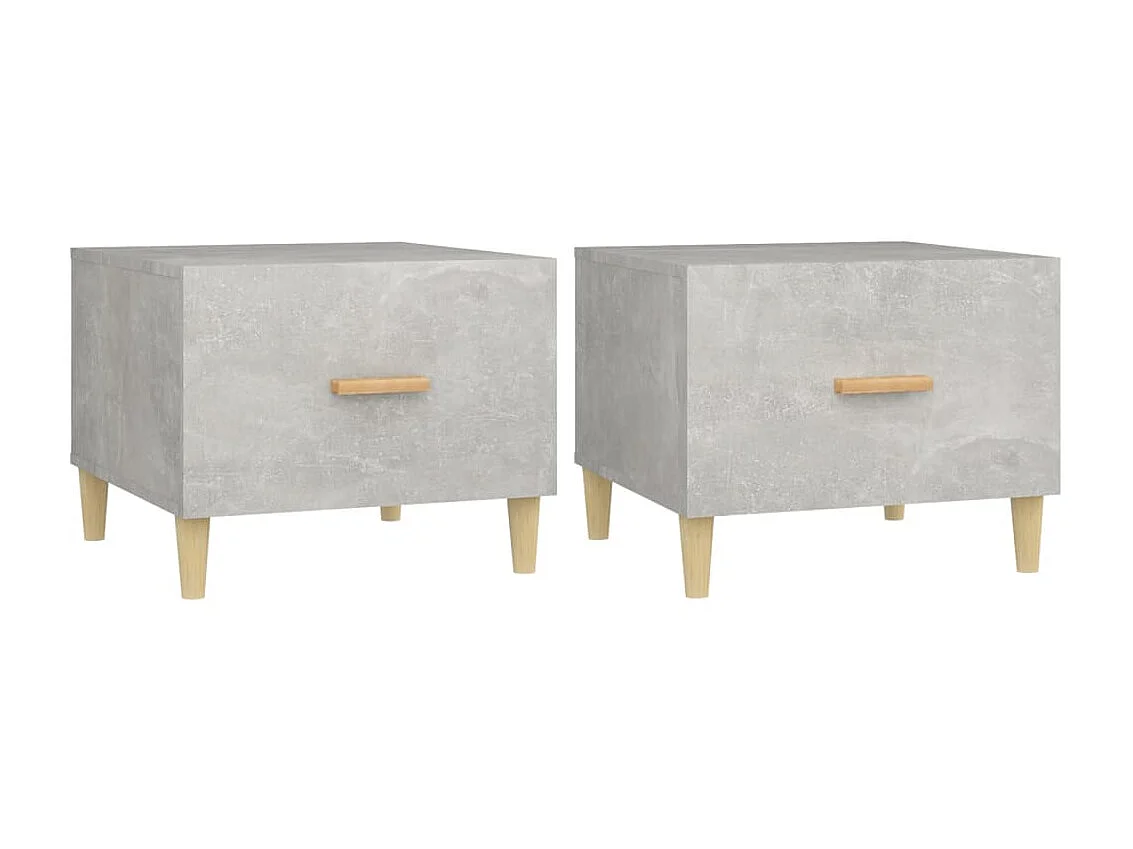 Mesas centro 2 pcs 50x50x40 cm madeira processada cinza cimento PT525069