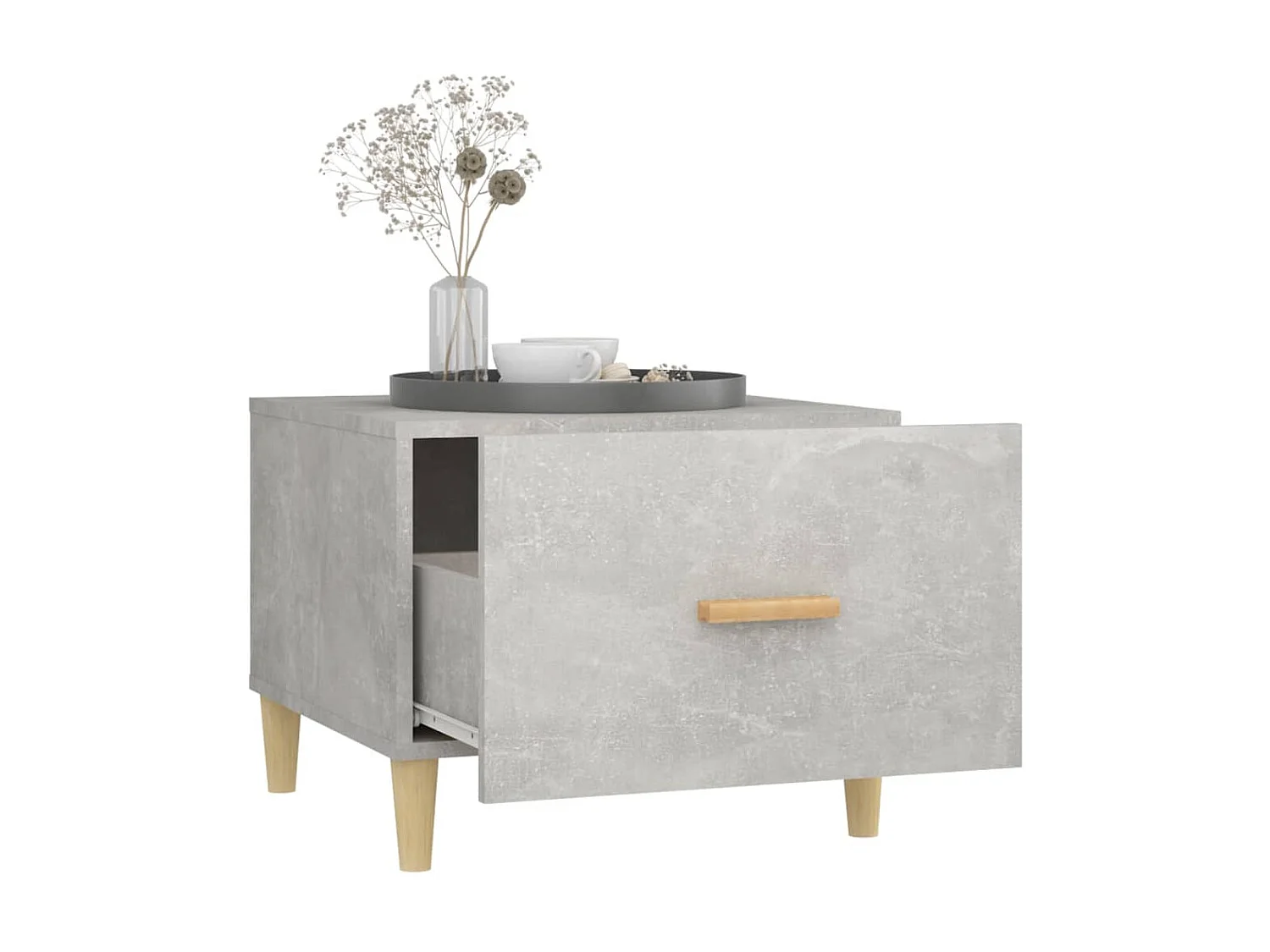 Tables basses 2 pcs gris béton 50x50x40 cm bois d'ingénierie OFR81173 BonneVie Meuble