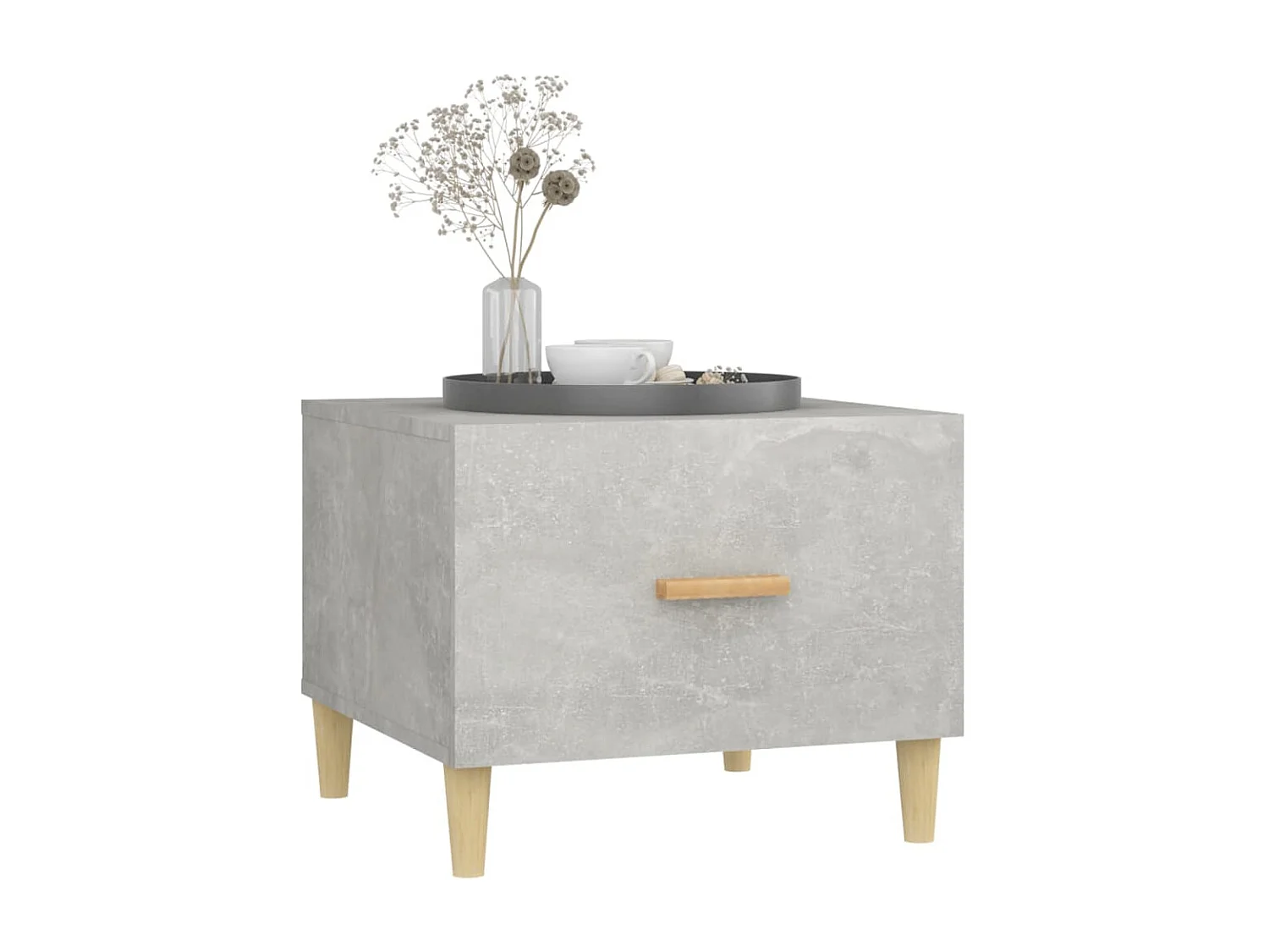 Tables basses 2 pcs gris béton 50x50x40 cm bois d'ingénierie OFR81173 BonneVie Meuble