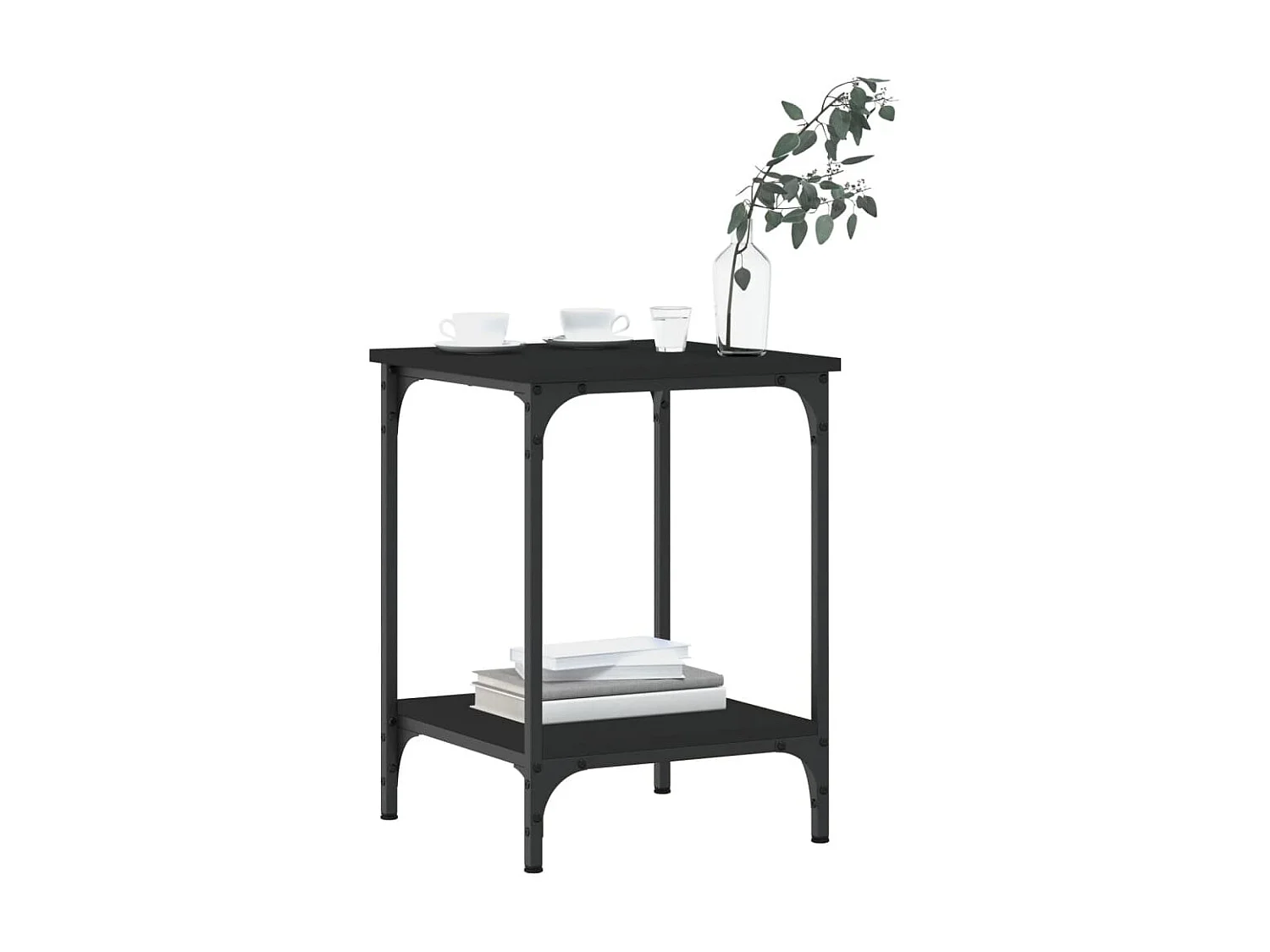 Table basse noir 40x40x55 cm bois d'ingénierie OFR87231 BonneVie Meuble