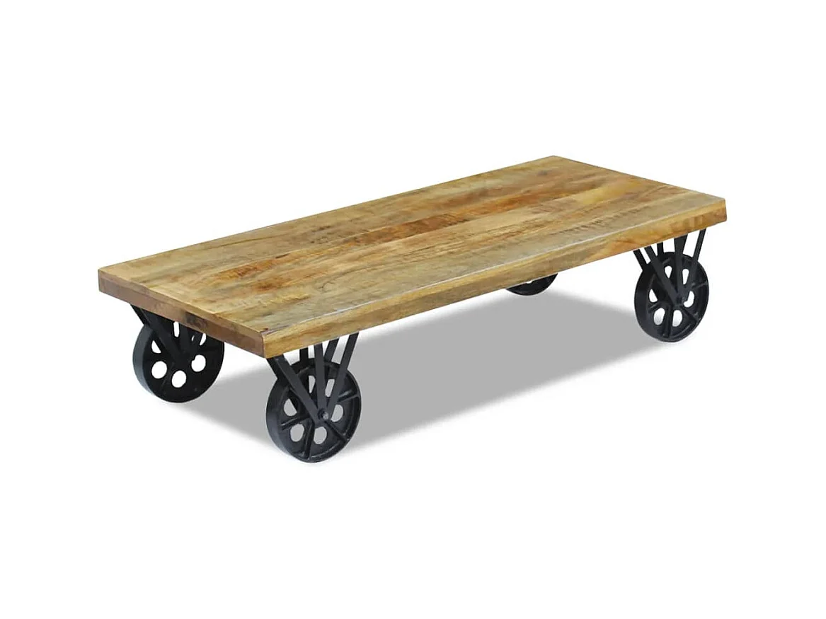 Table basse en bois de manguier 120 x 60 x 30 cm OFR79443 BonneVie Meuble