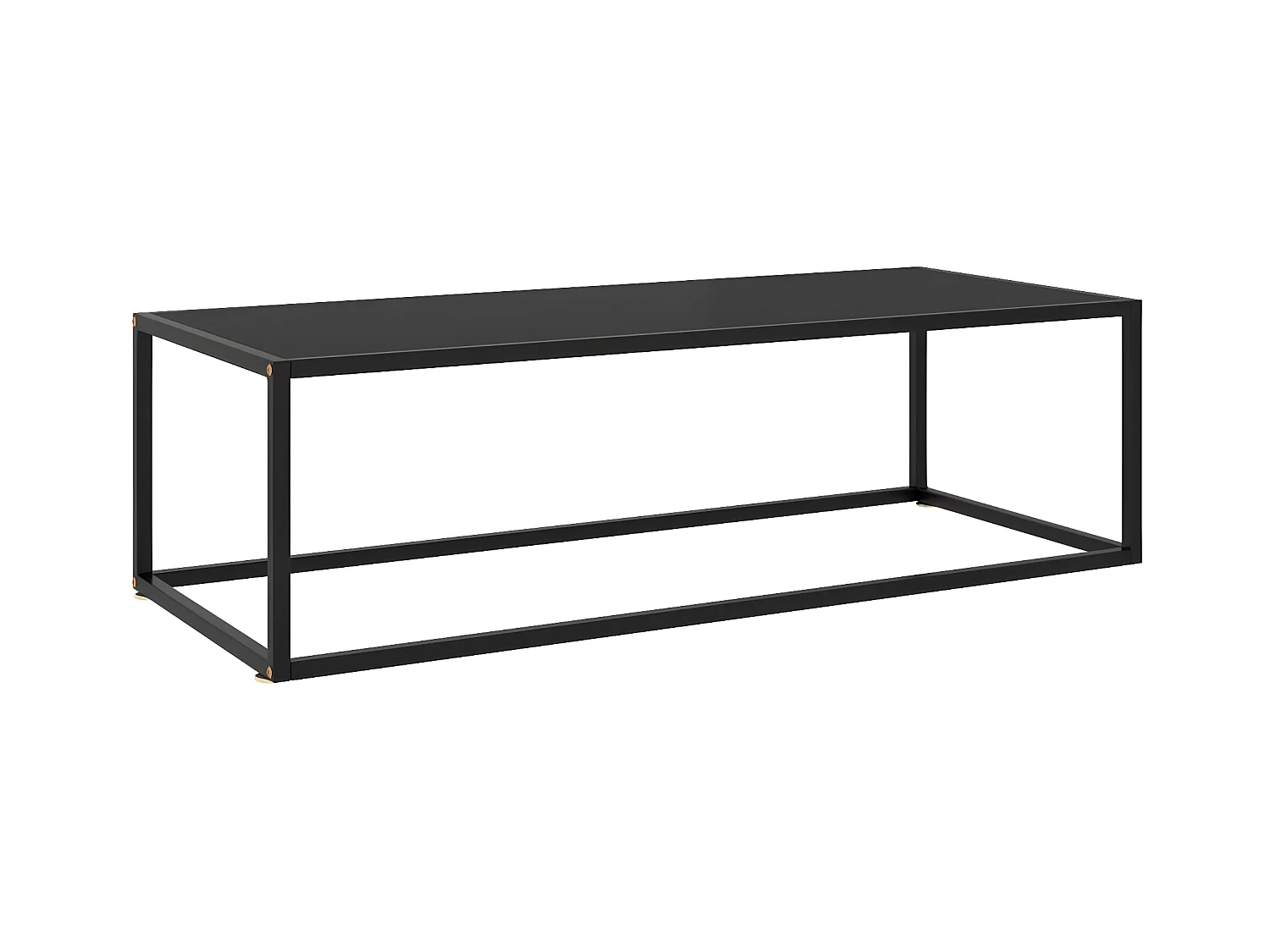 Table basse Noir avec verre noir 120x50x35 cm OFR21536 BonneVie Meuble
