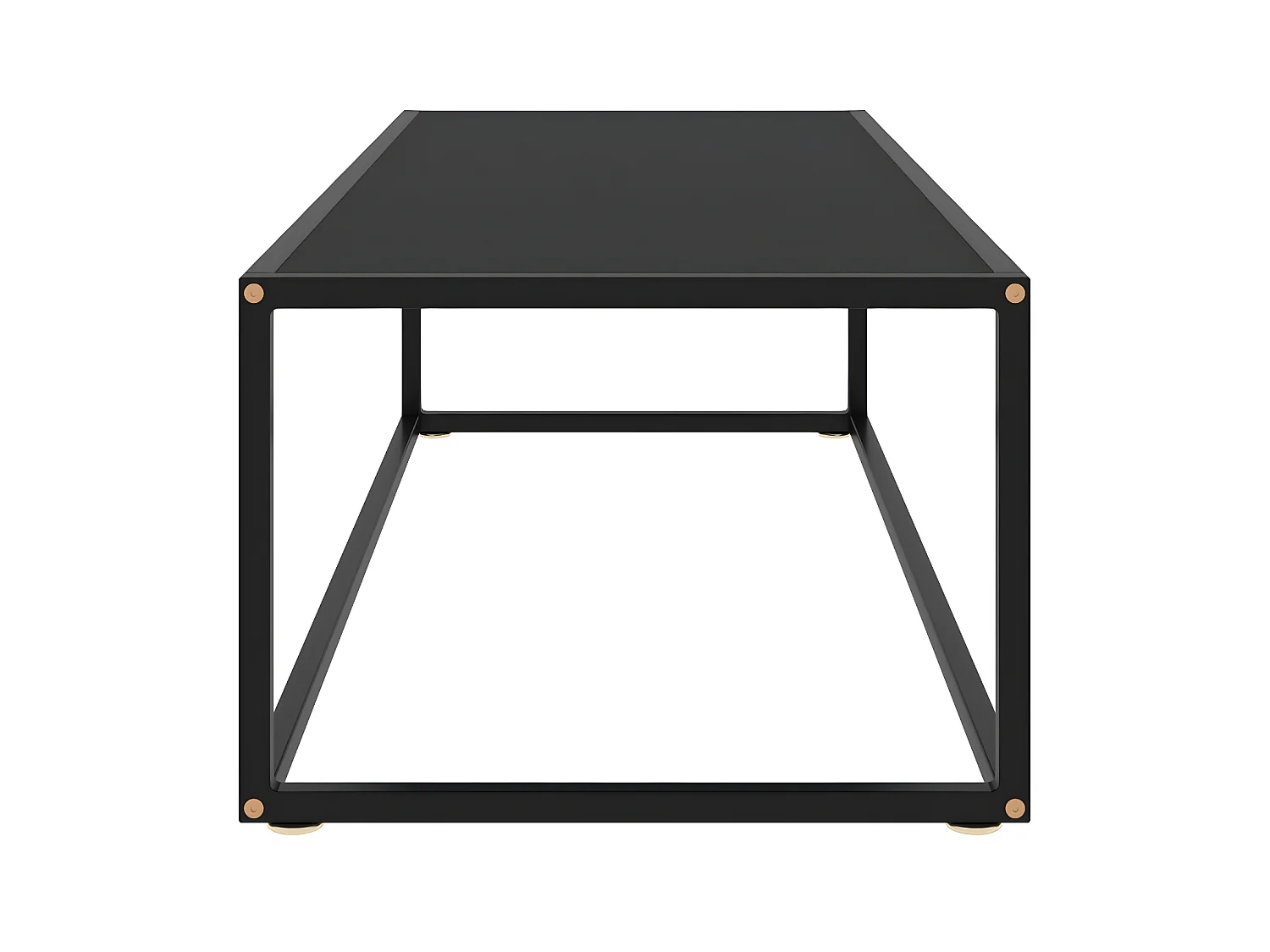 Table basse Noir avec verre noir 120x50x35 cm OFR21536 BonneVie Meuble