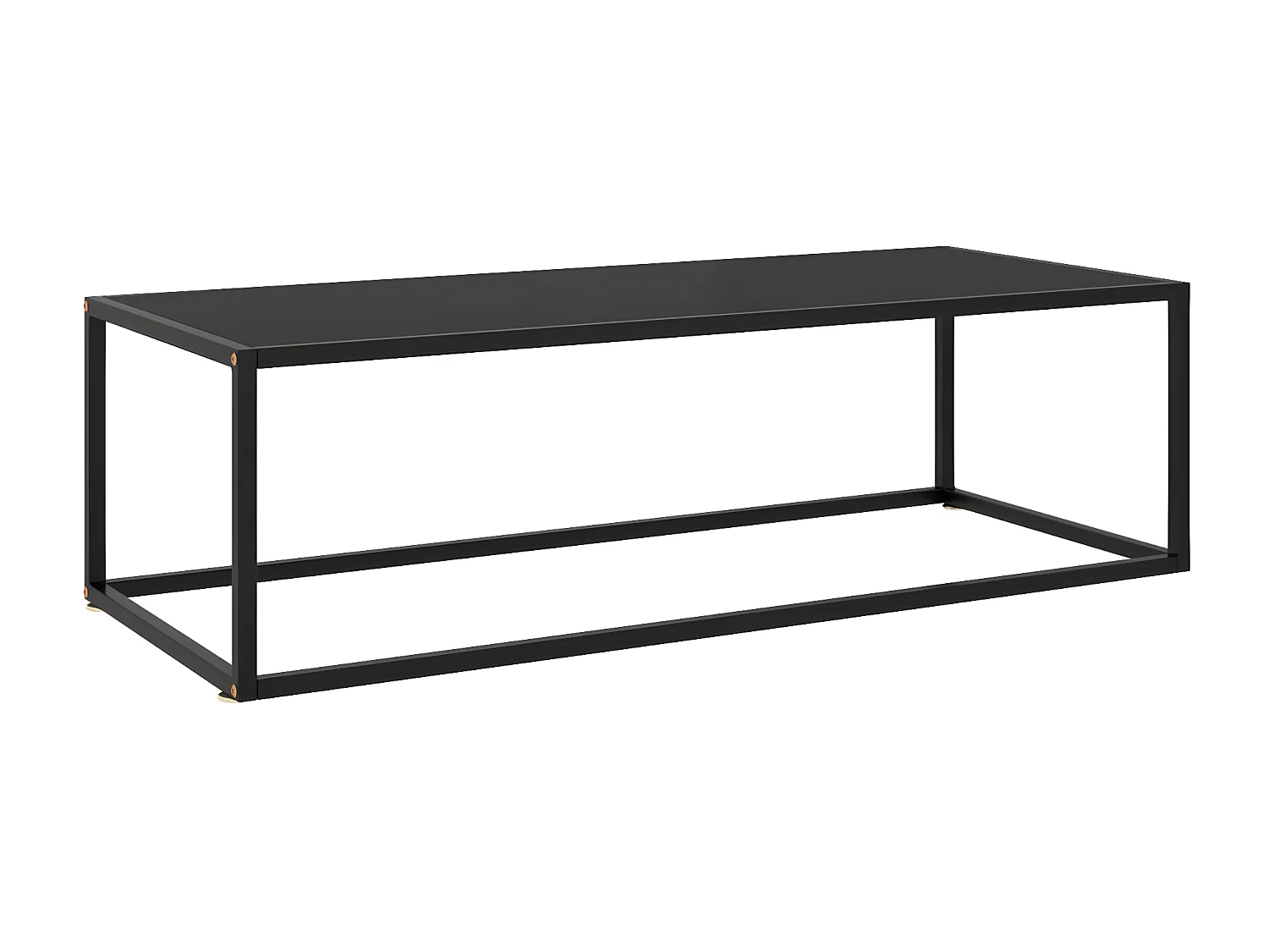 Table basse Noir avec verre noir 120x50x35 cm OFR21536 BonneVie Meuble