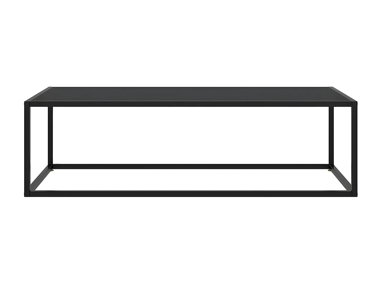 Table basse Noir avec verre noir 120x50x35 cm OFR21536 BonneVie Meuble