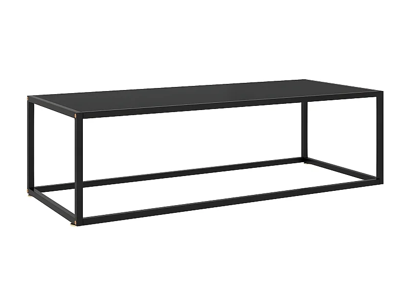 Table basse Noir avec verre noir 120x50x35 cm OFR21536 BonneVie Meuble
