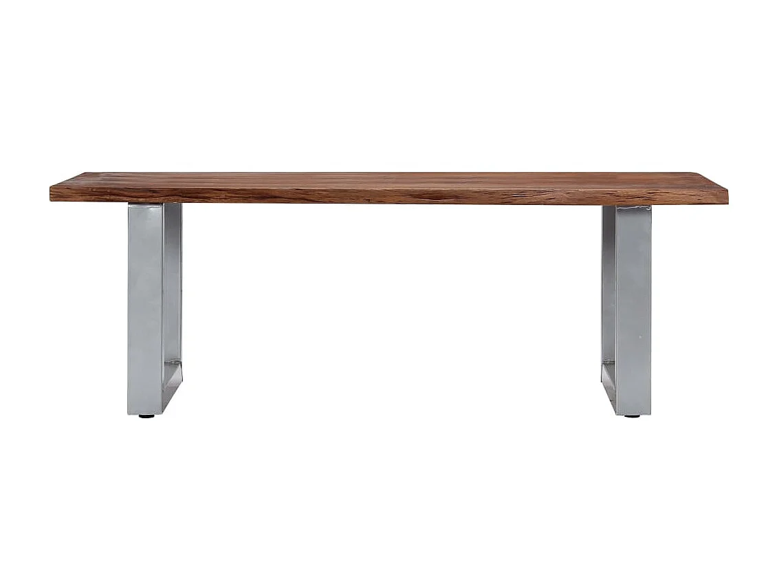 Mesa de centro borde natural madera maciza acacia 115x60x40 cm ES92452