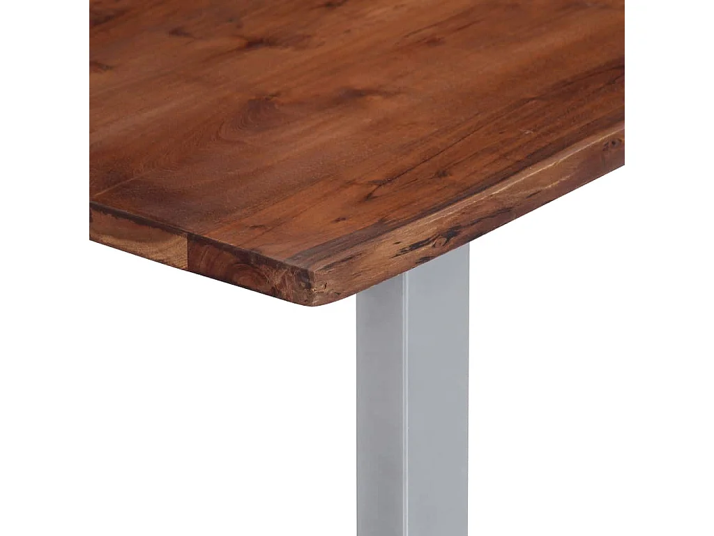 Table basse avec bord naturel 115x60x40 cm Bois d'acacia massif OFR16146 BonneVie Meuble