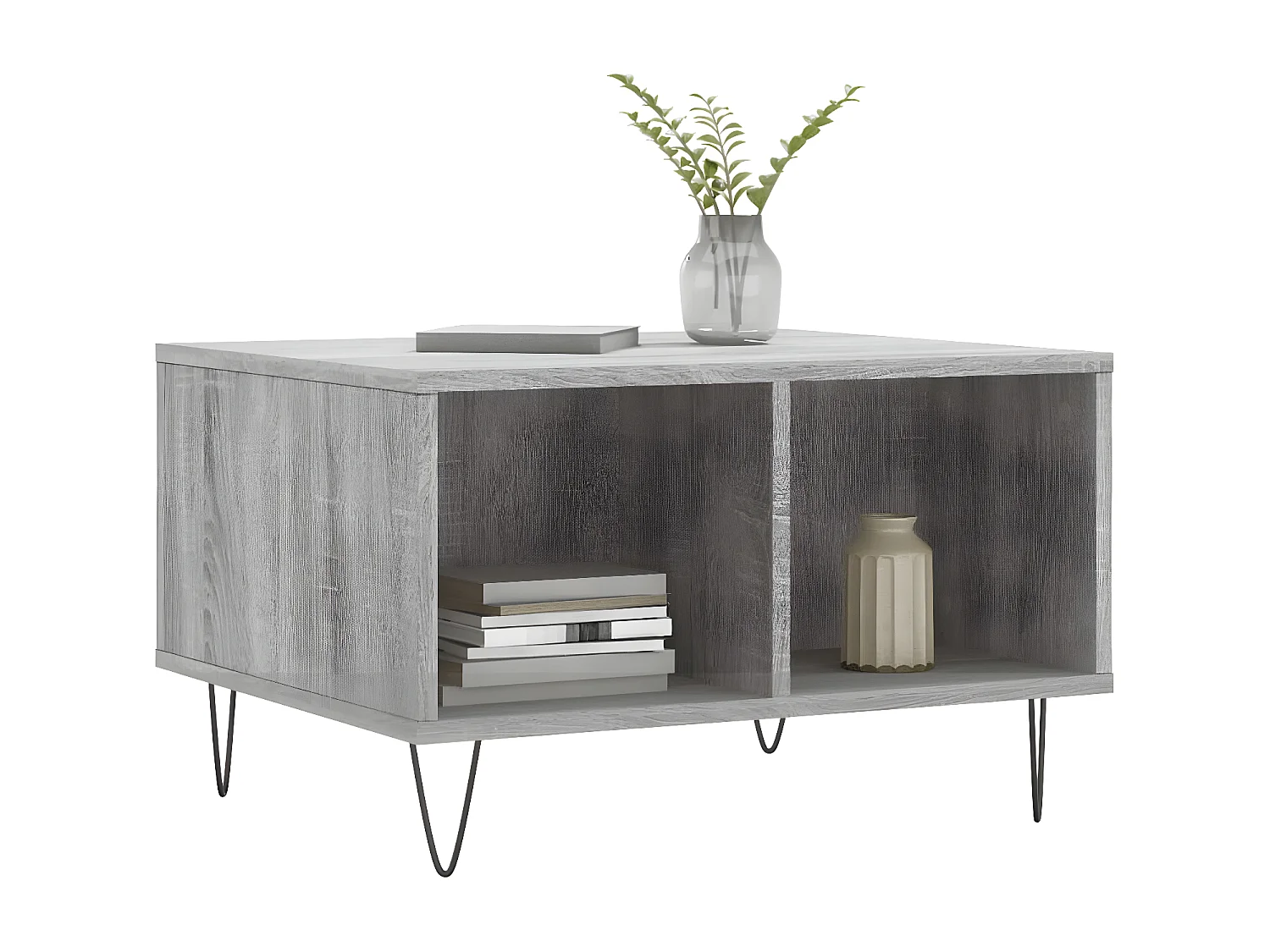 Table basse Sonoma gris 60x50x36,5 cm Bois d'ingénierie OFR88528 BonneVie Meuble