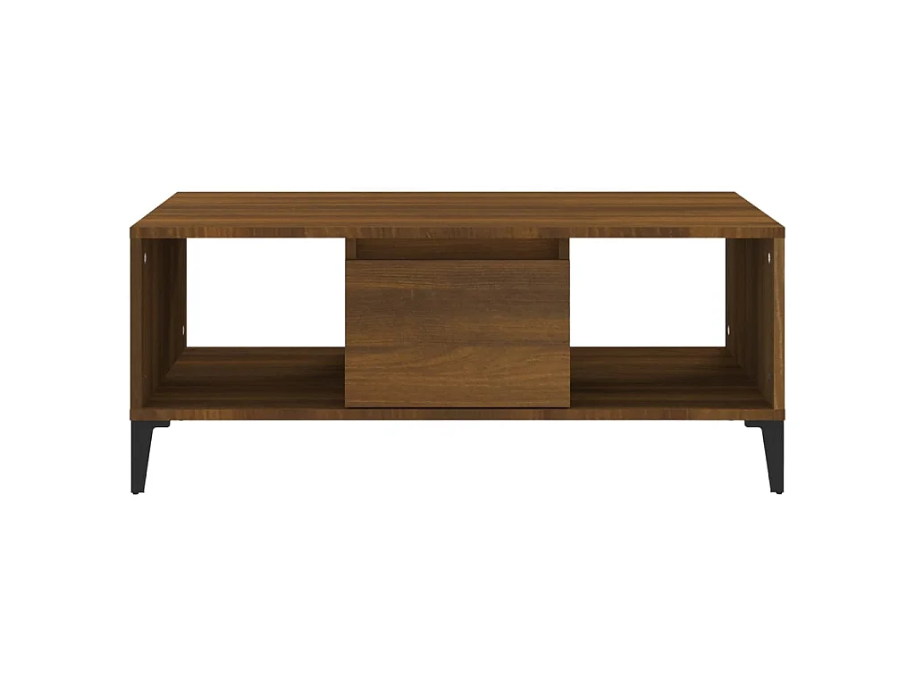 Mesa de centro madera contrachapada marrón roble 90x50x36,5 cm ES30243