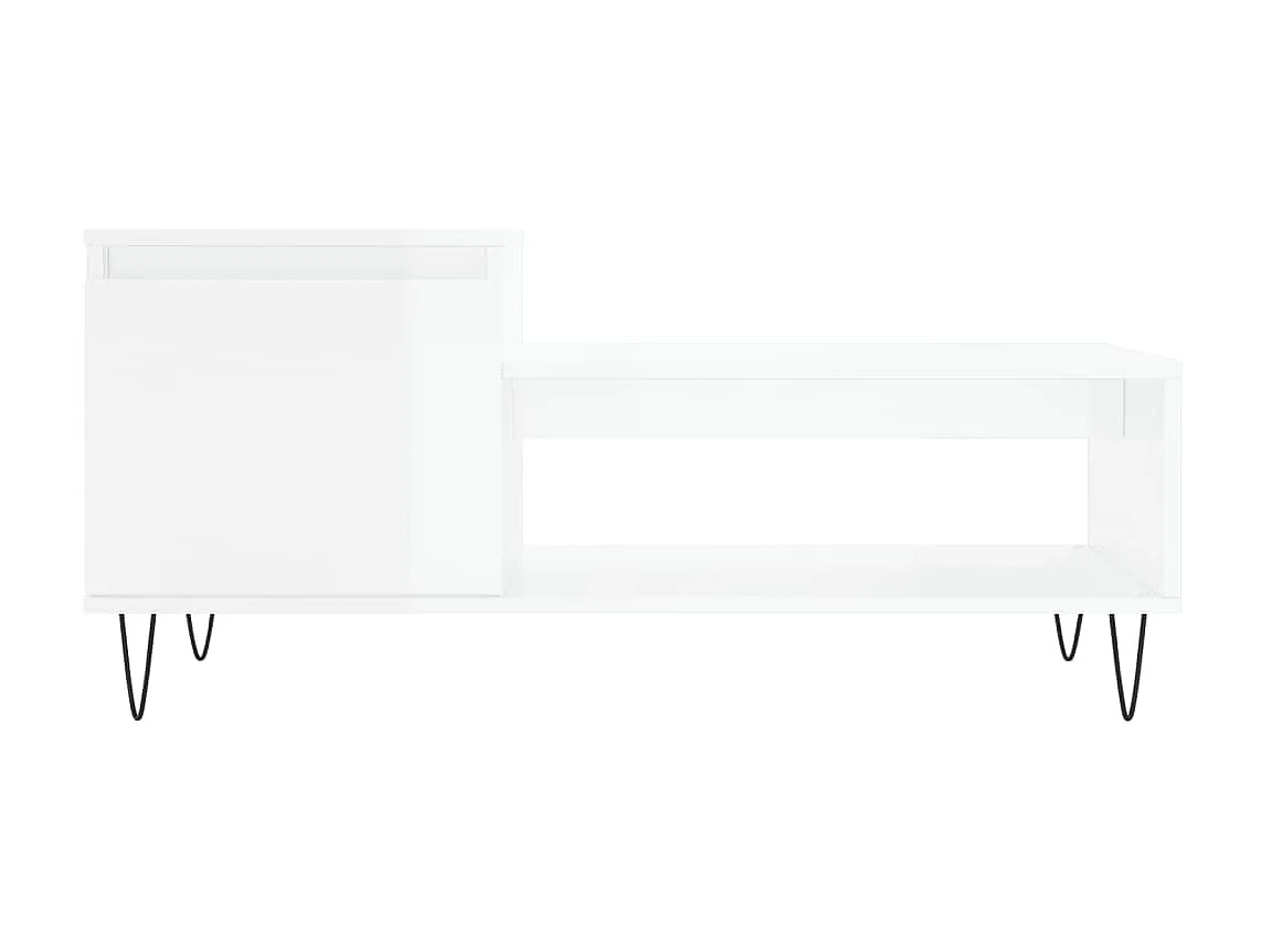 Mesa de centro madera contrachapada blanco brillo 100x50x45 cm ES30639