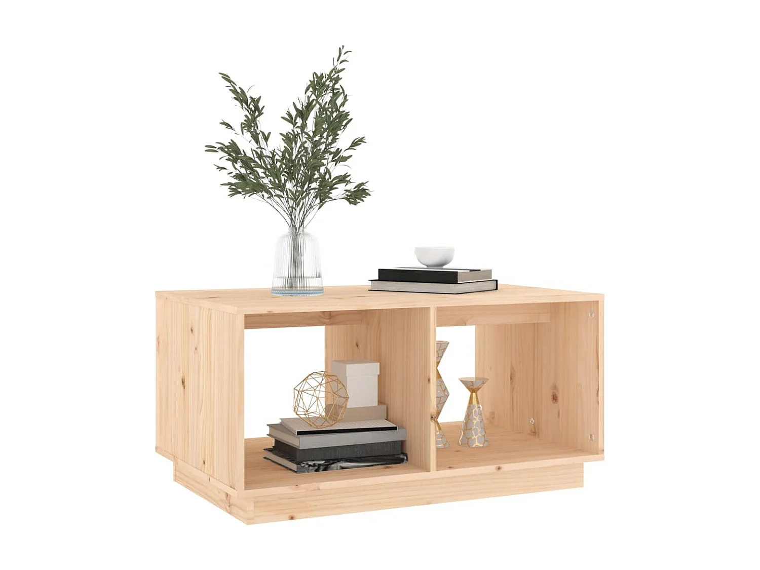 Table basse 80x50x40 cm Bois massif de pin OFR38792 BonneVie Meuble