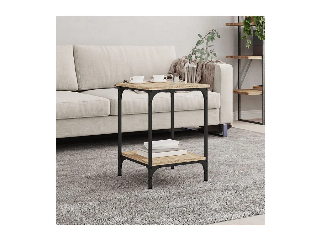 Mesa de centro madera de ingeniería roble Sonoma 40x40x55 cm ES82254