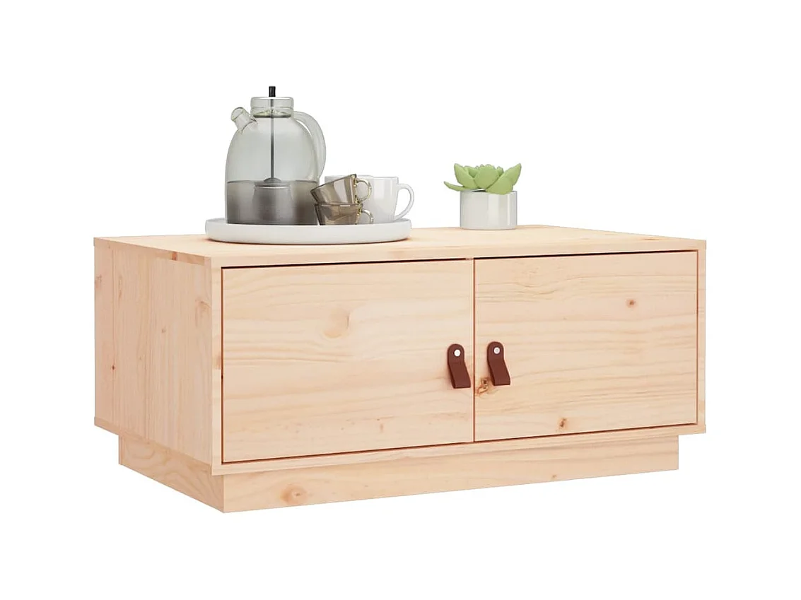 Table basse 80x50x35 cm Bois massif de pin OFR93565 BonneVie Meuble