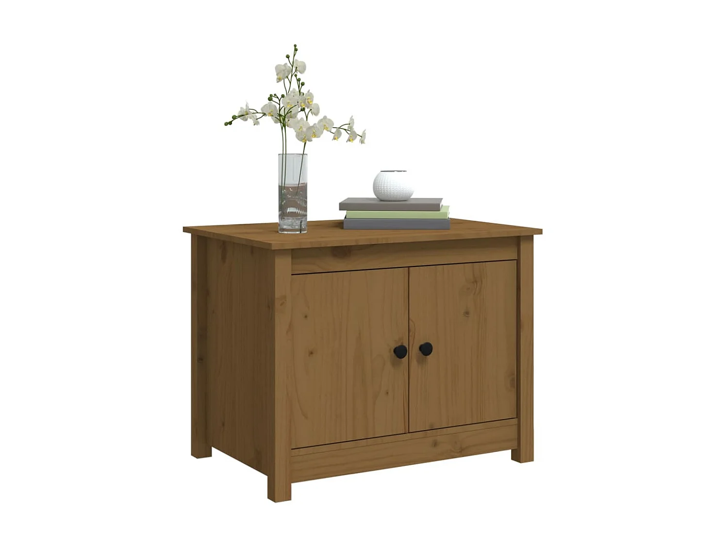 Table basse Marron miel 71x49x55 cm Bois massif de pin OFR70880 BonneVie Meuble