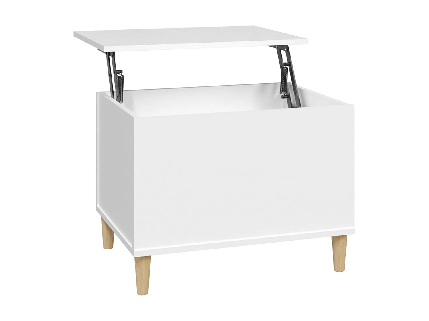 Table basse relevable relevable, Table Salon, Table Café, Table d'appoint Blanc 60x44,5x45 cm Bois d'ingénierie BonneVie Meuble JOQ61481