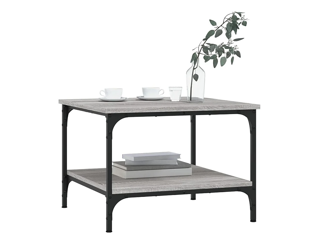 Table basse sonoma gris 55x55x40 cm bois d'ingénierie OFR65793 BonneVie Meuble