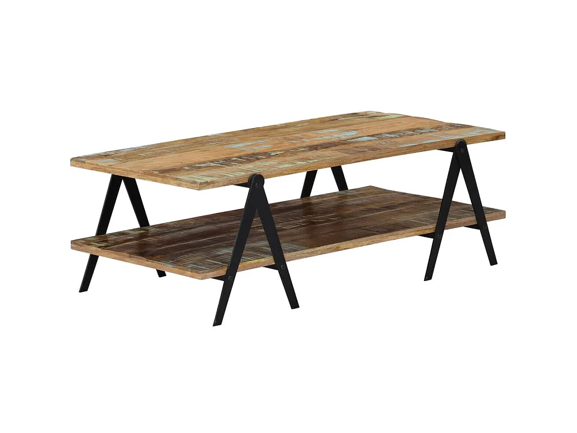 Table basse 115x60x40 cm Bois de récupération massif OFR82652 BonneVie Meuble