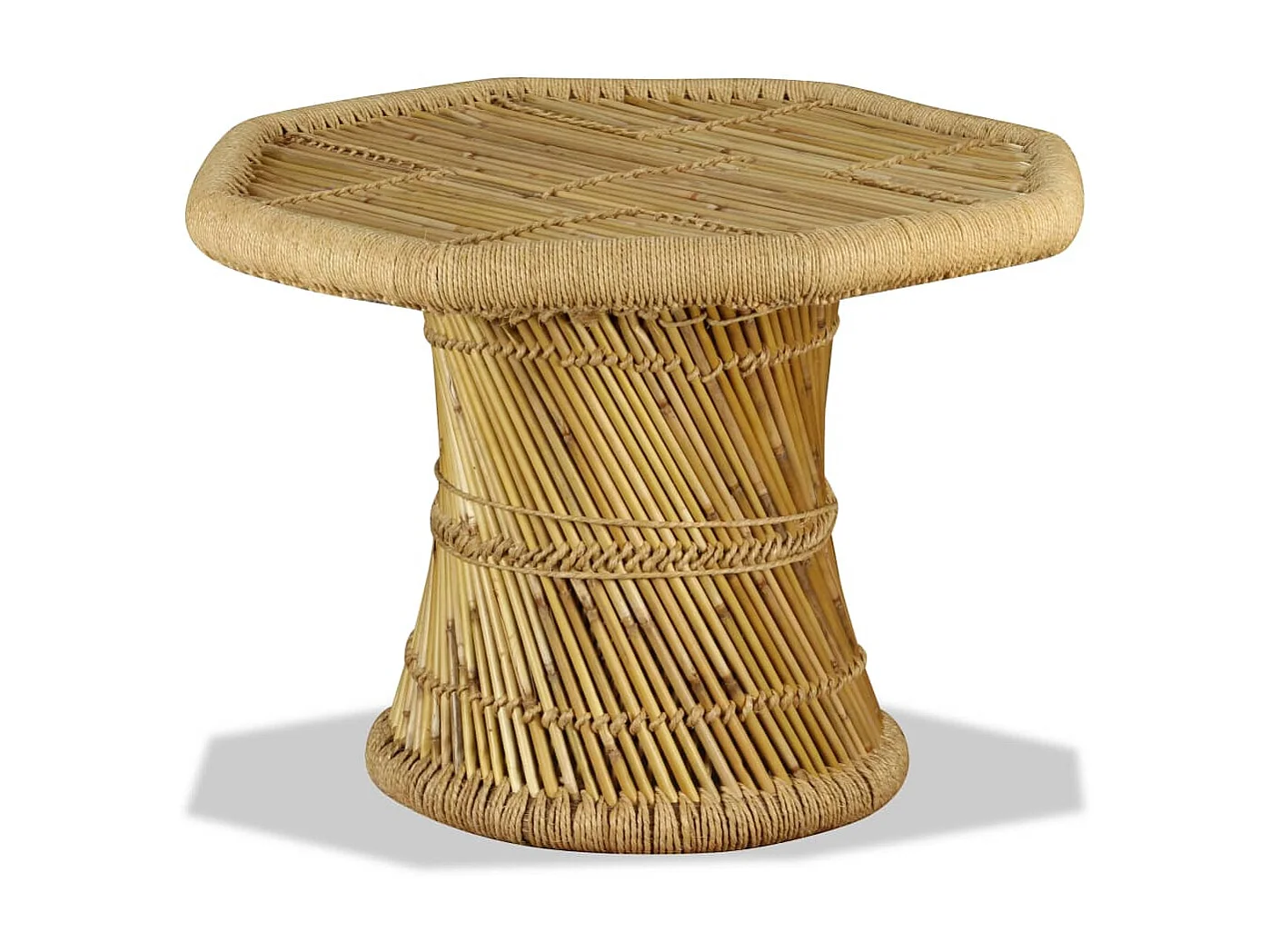 Mesa de centro octogonal de bambú 60x60x45 cm ES50894