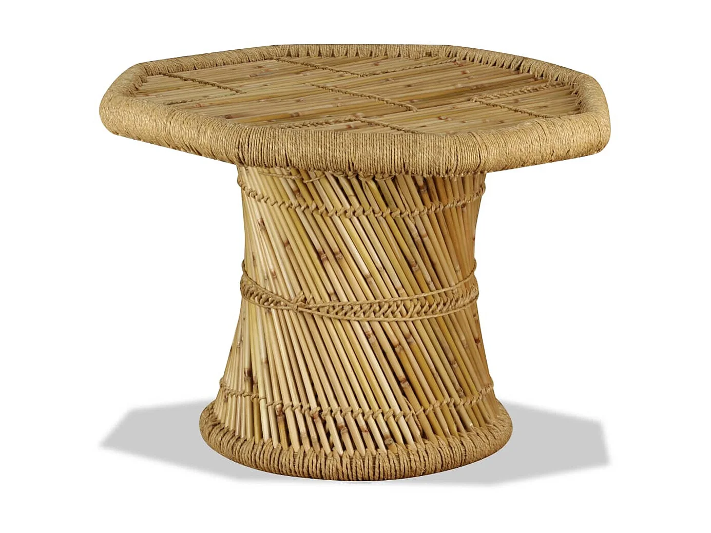 Mesa de centro octogonal de bambú 60x60x45 cm ES50894