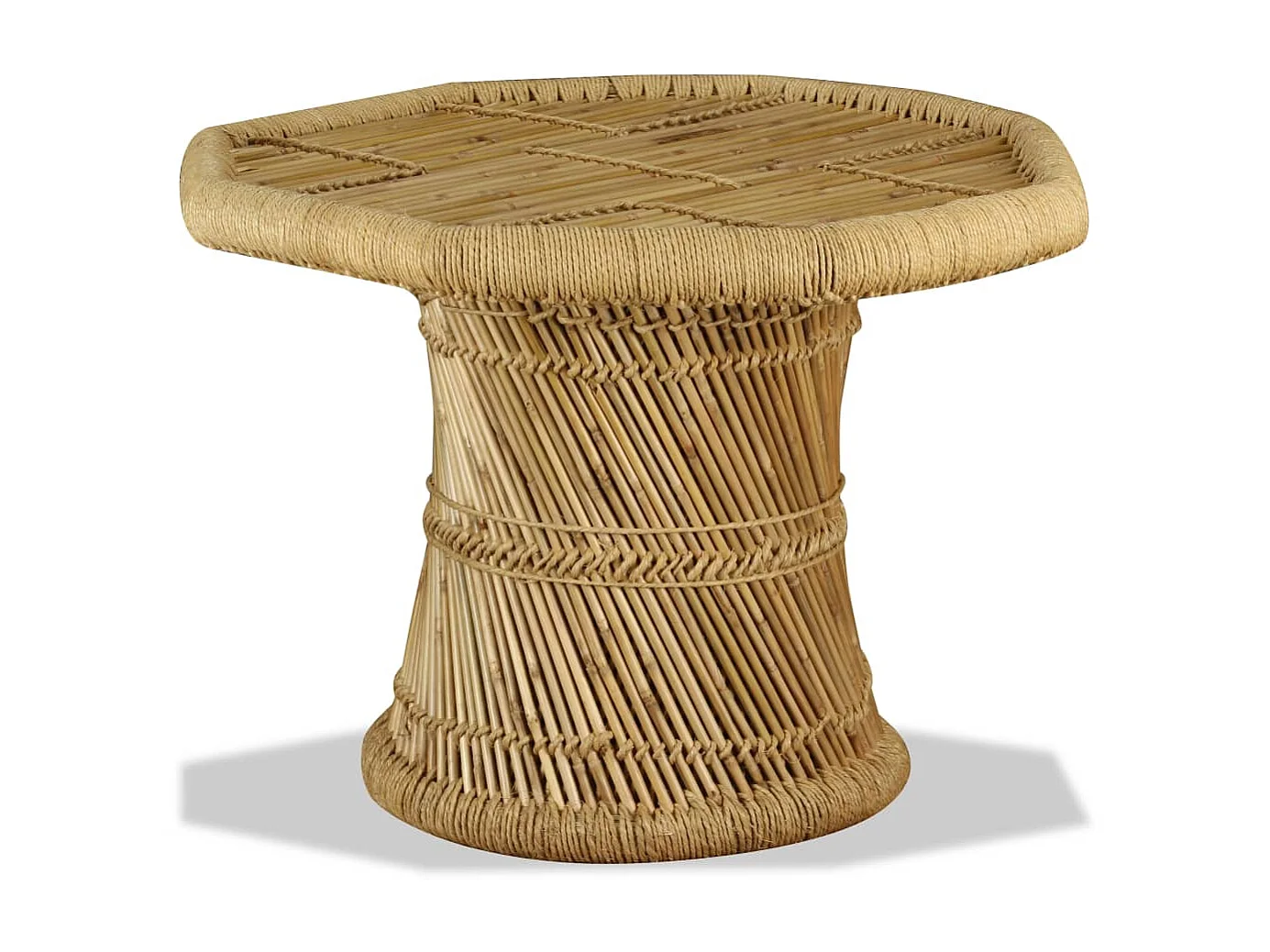 Mesa de centro octogonal de bambú 60x60x45 cm ES50894