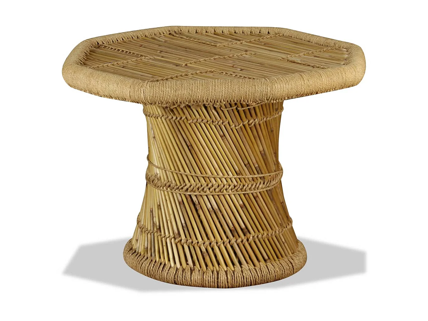 Table basse bambou octogonale 60 x 60 x 45 cm OFR16202 BonneVie Meuble