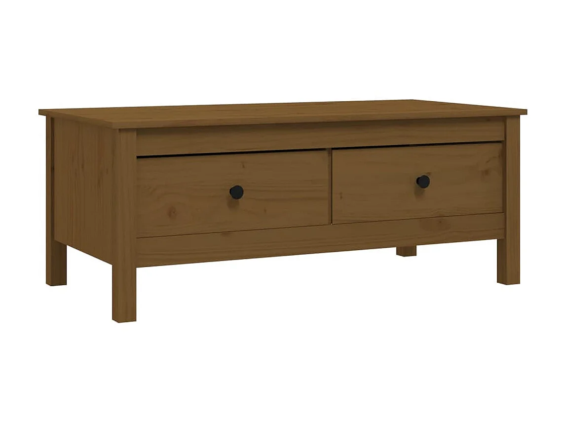 Table basse Marron miel 100x50x40 cm Bois massif de pin OFR67461 BonneVie Meuble