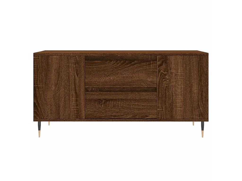 Table basse chêne marron 102x44,5x50 cm bois d'ingénierie OFR46752 BonneVie Meuble