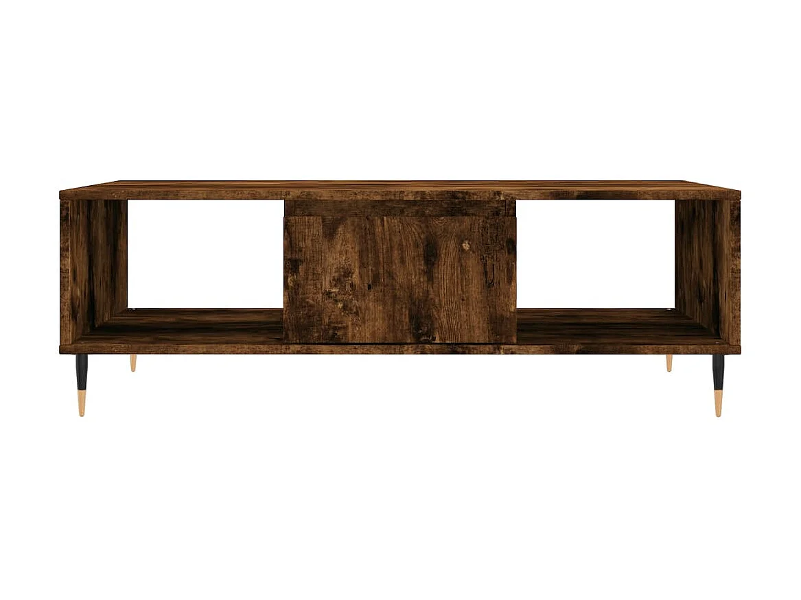 Table basse chêne fumé 104x60x35 cm bois d'ingénierie OFR13881 BonneVie Meuble