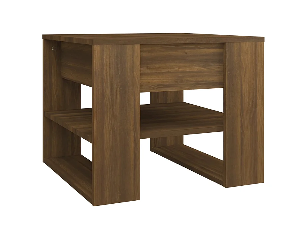 Table basse Chêne marron 55,5x55x45 cm Bois d'ingénierie OFR20332 BonneVie Meuble