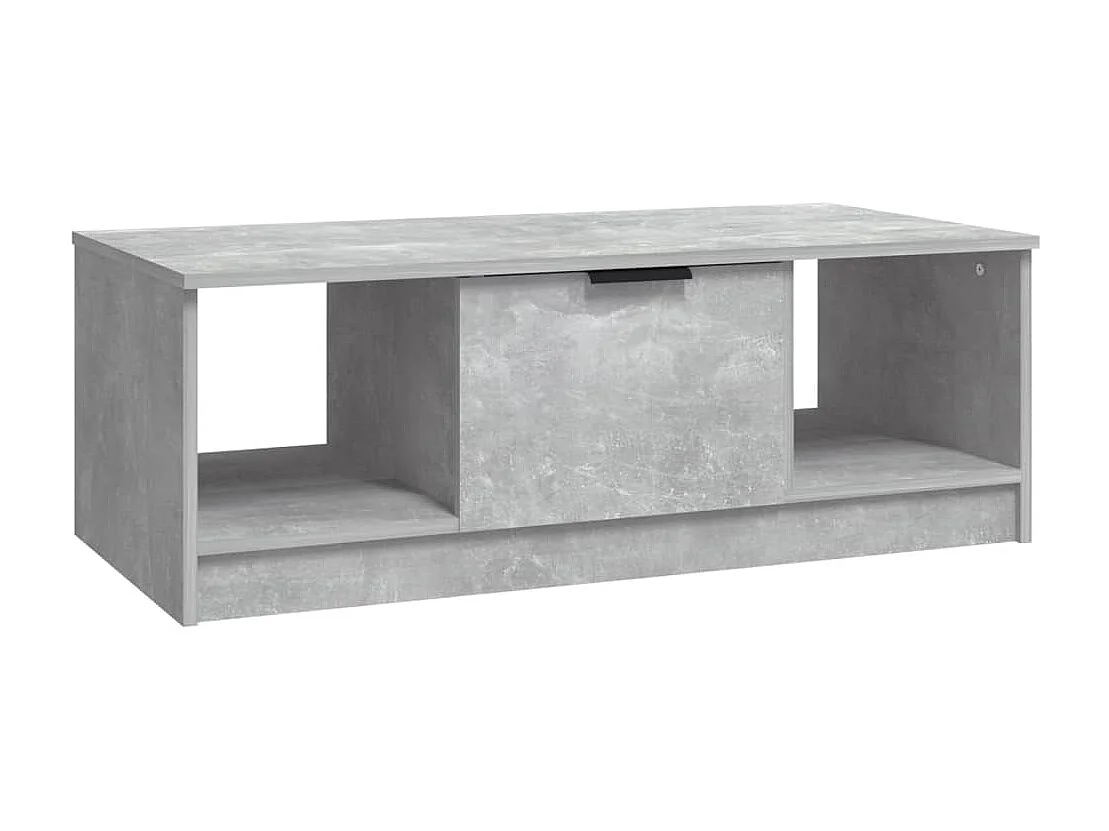 Table basse gris béton 102x50x36 cm bois d'ingénierie OFR85904 BonneVie Meuble