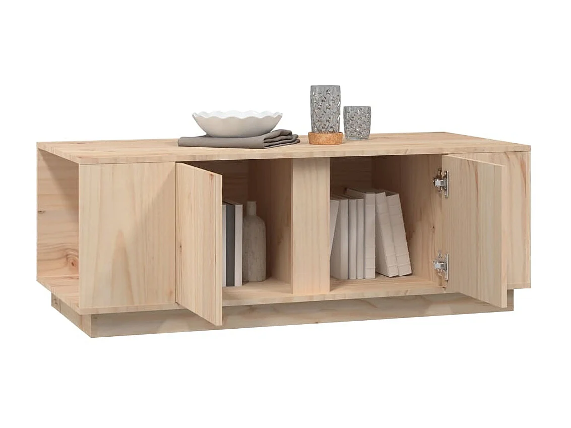 Table basse 110x50x40 cm Bois massif de pin OFR43218 BonneVie Meuble