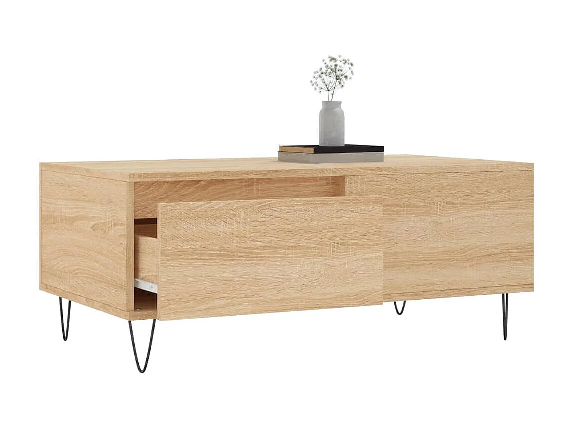 Table basse Chêne sonoma 90x50x36,5 cm Bois d'ingénierie OFR96400 BonneVie Meuble