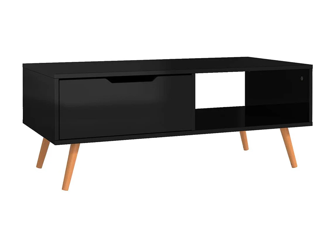 Salontafel 100x49,5x43 cm bewerkt hout hoogglans zwart NL98453