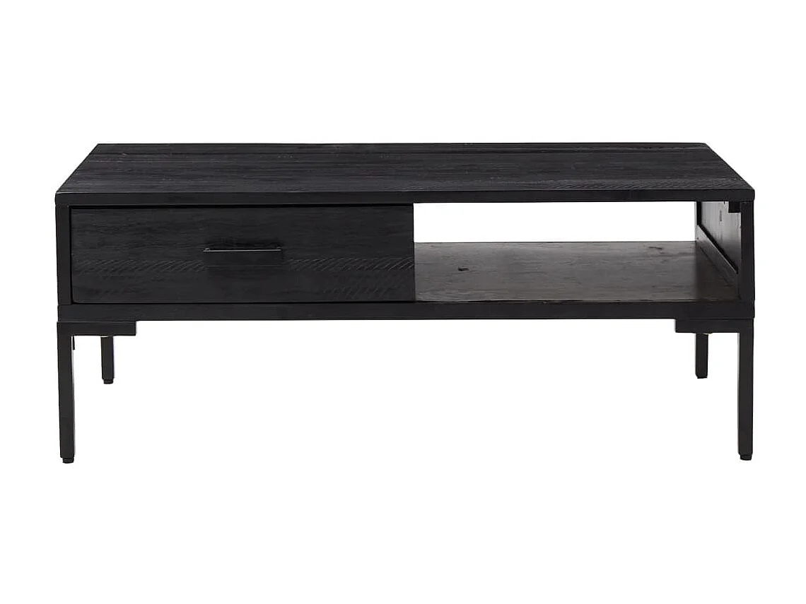 Mesa de centro 90x50x35 cm pinho maciço preto PT192309