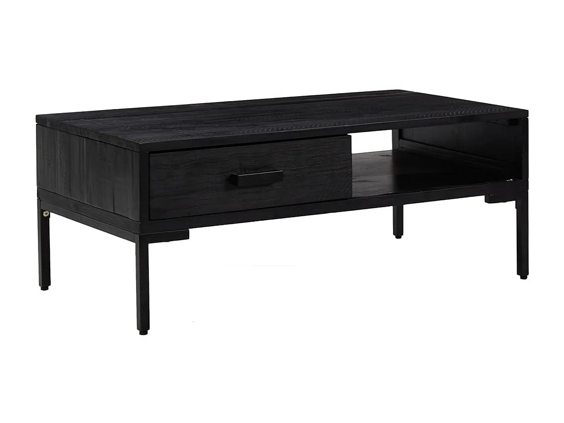 Mesa de centro 90x50x35 cm pinho maciço preto PT192309