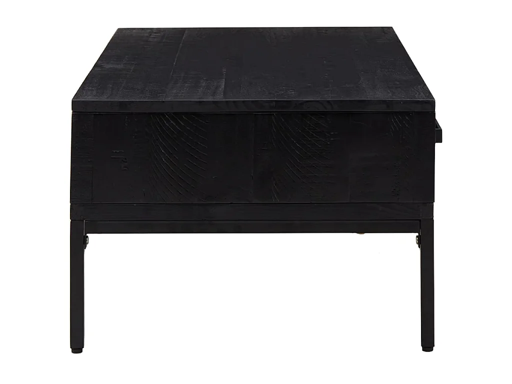 Mesa de centro 90x50x35 cm pinho maciço preto PT192309
