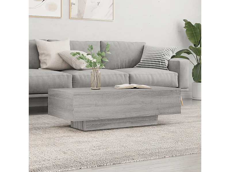 Table basse sonoma gris 100x49,5x31 cm bois d'ingénierie OFR88541 BonneVie Meuble