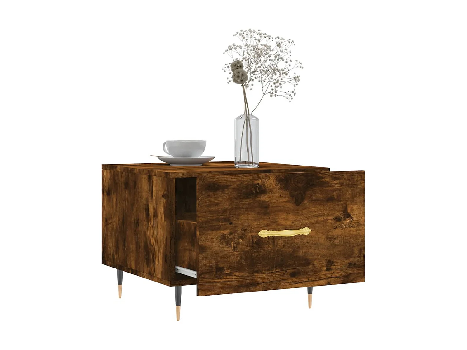 Mesa de centro 50x50x40 cm derivados de madeira carvalho fumado PT779433