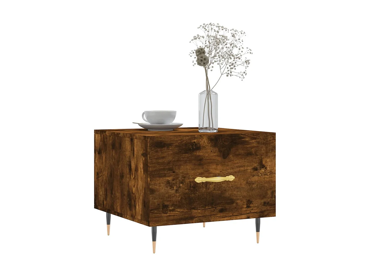 Table basse Chêne fumé 50x50x40 cm Bois d'ingénierie OFR76695 BonneVie Meuble