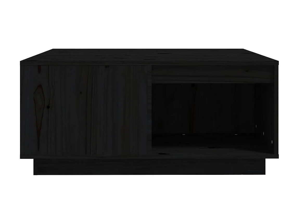 Table basse Noir 80x81x36,5 cm Bois massif de pin OFR19110 BonneVie Meuble