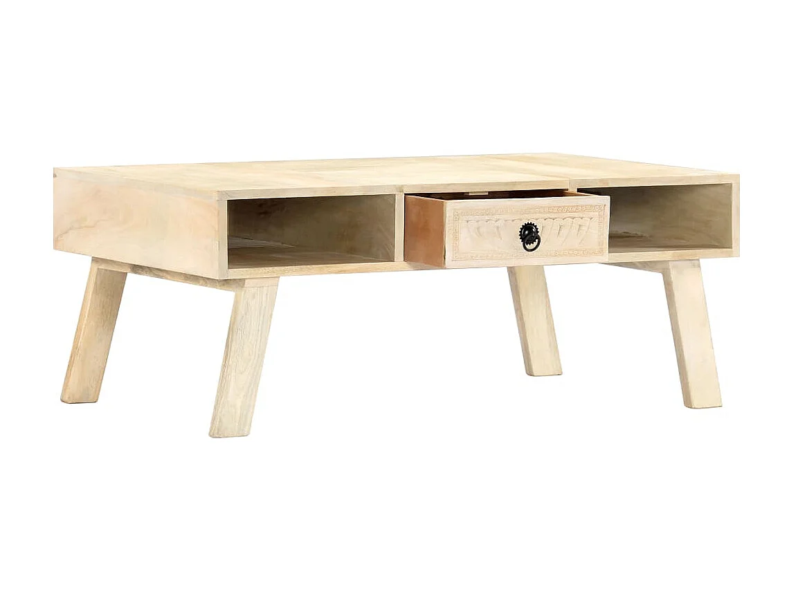 Table basse 100x60x40 cm Bois de manguier massif OFR97259 BonneVie Meuble