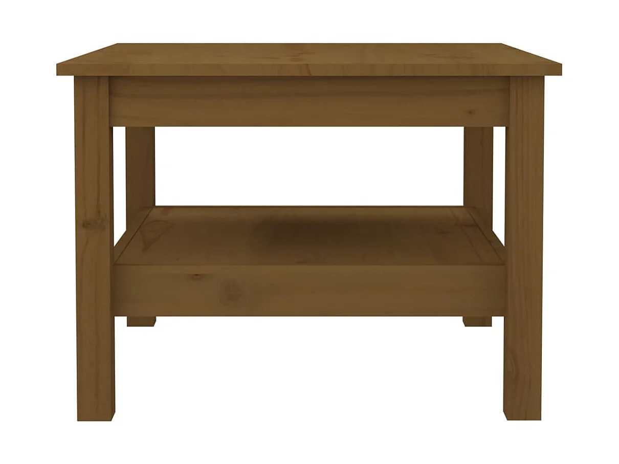 Table basse Marron miel 55x55x40 cm Bois massif de pin OFR43470 BonneVie Meuble