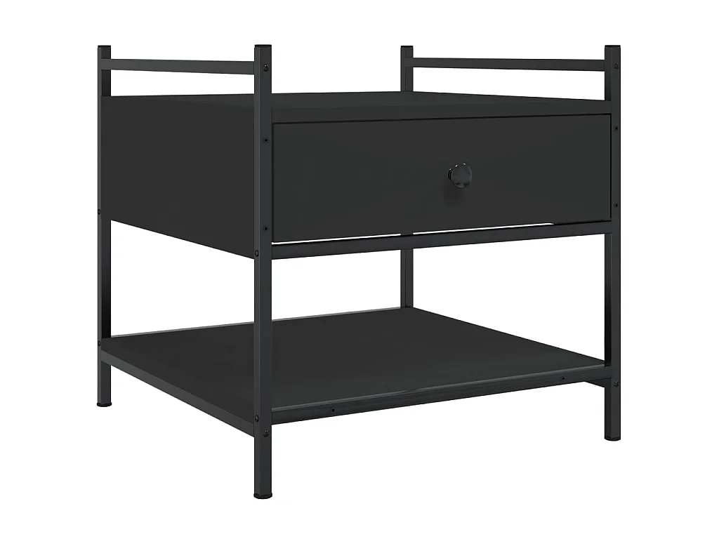 Table basse noir 50x50x50 cm bois d'ingénierie OFR81668 BonneVie Meuble