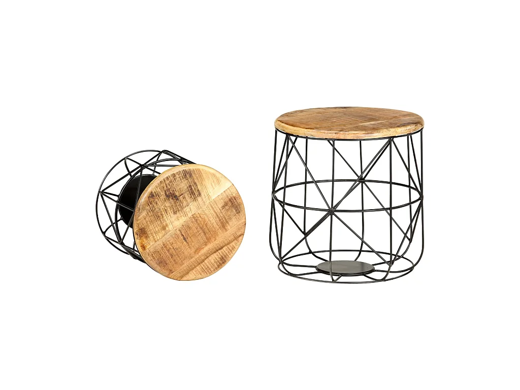 Mesas de centro 2 unidades madera maciza de mango ES86065