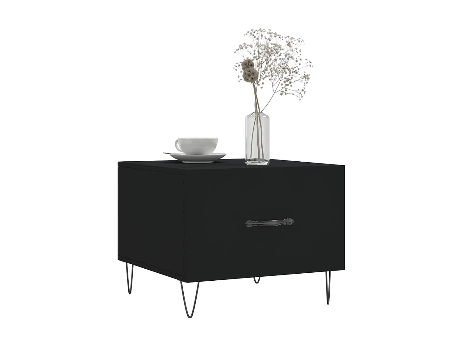 Table basse Noir 50x50x40 cm Bois d'ingénierie OFR13017 BonneVie Meuble