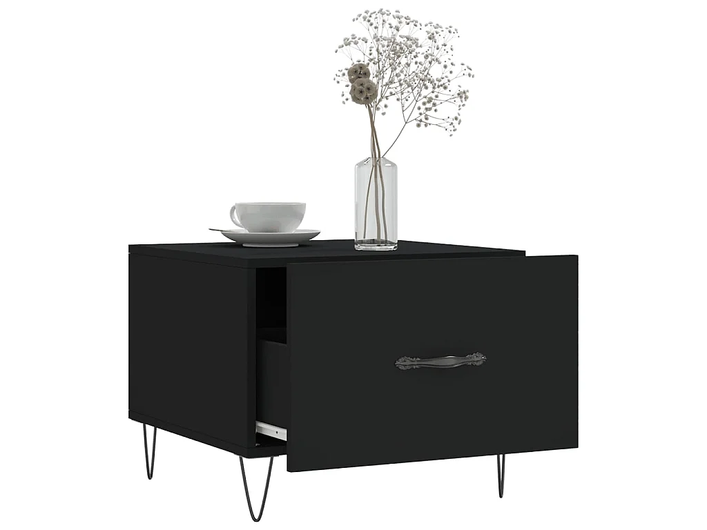 Table basse Noir 50x50x40 cm Bois d'ingénierie OFR13017 BonneVie Meuble