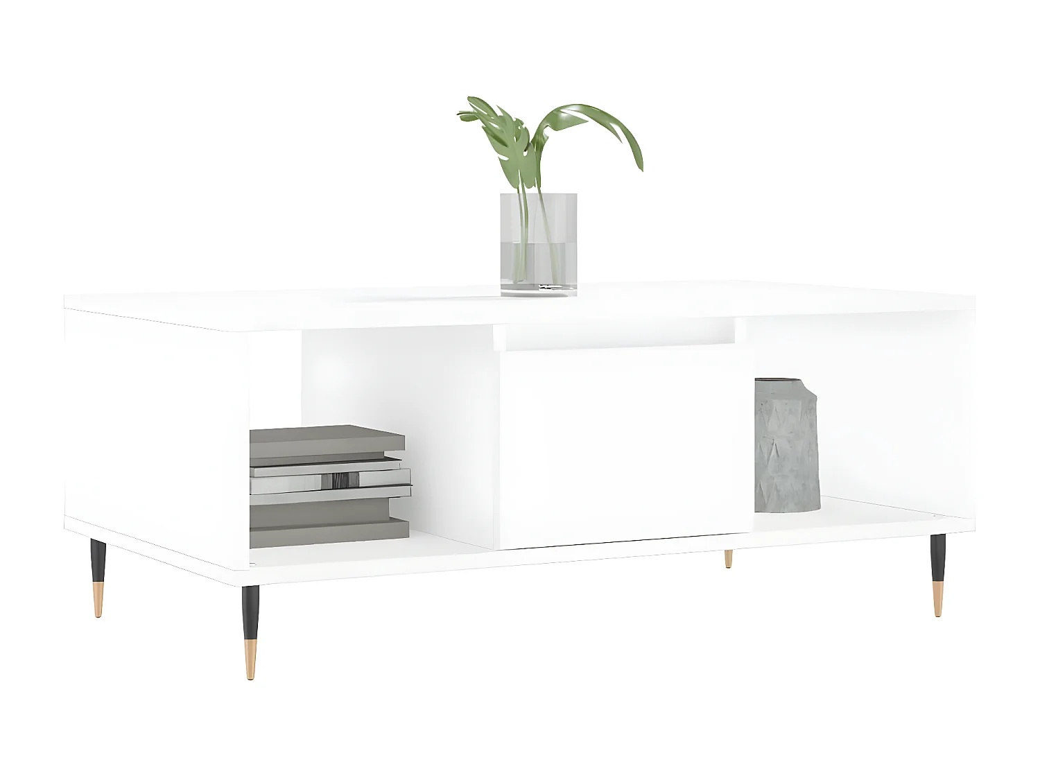 Mesa de centro madera contrachapada blanco 90x50x36,5 cm ES46321